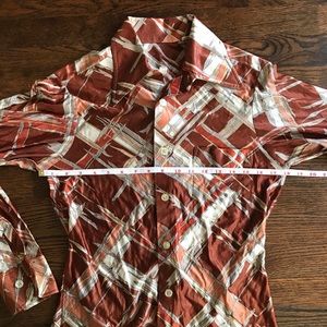 Vtg 60s 70s Disco Shirt Mens S Multicolor LS